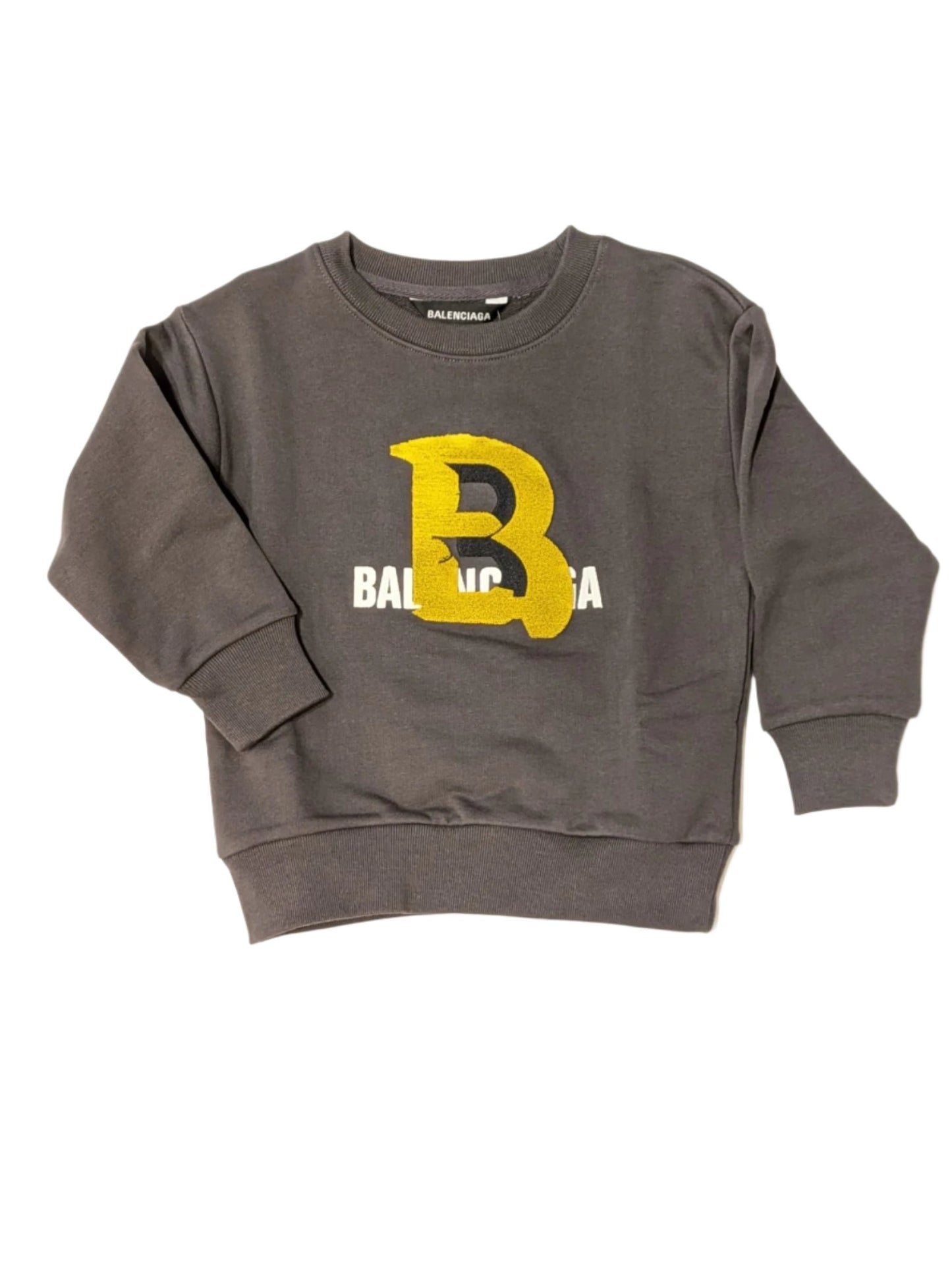 Balenciaga - Grey w/yellow B Sweater