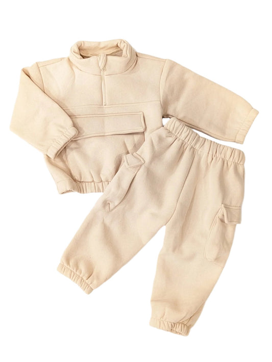 Beige Sweat Suit w/ Pants Set