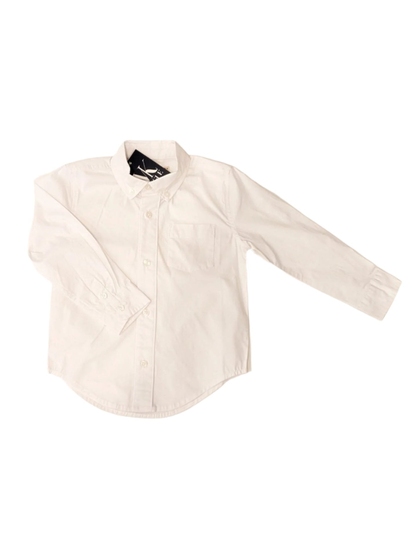 Stretch Poplin Organic Button Down Shirt -Baby-  White