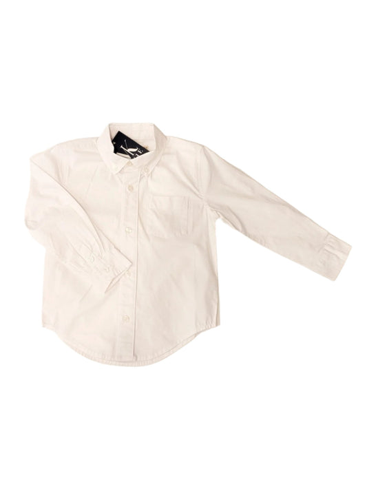 Stretch Poplin Organic Button Down Shirt -Baby-  White