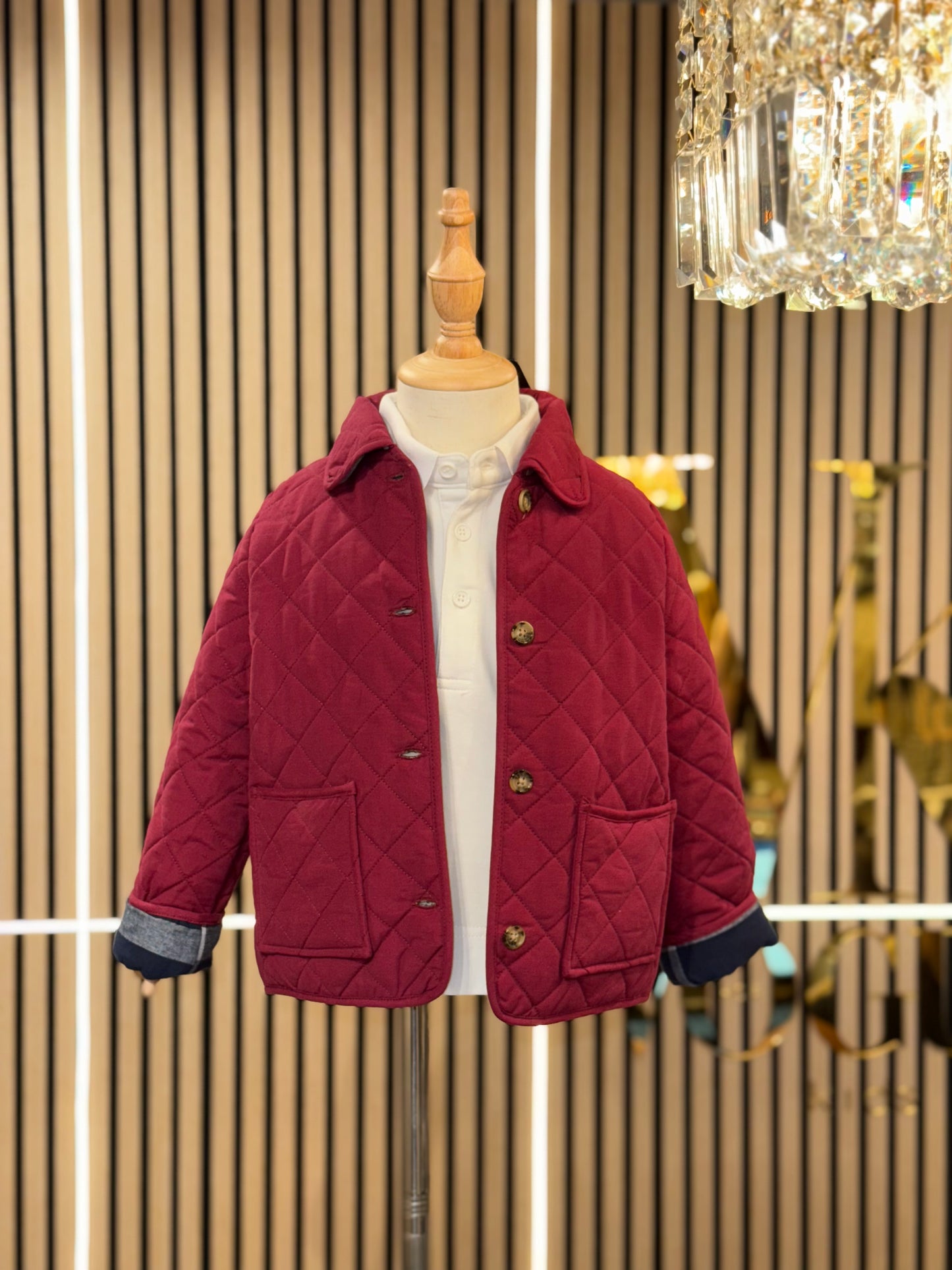 Quilted Barn Jacket - Raspberry